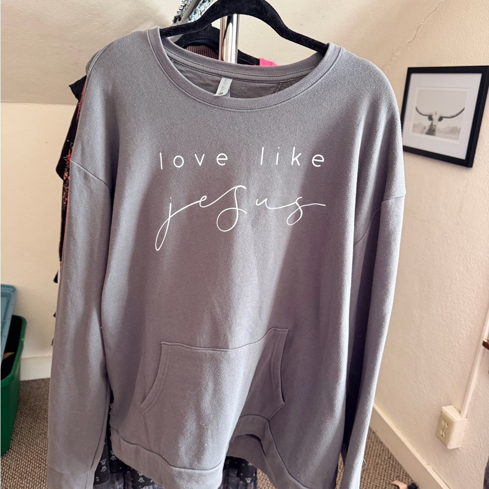 Gray Women's Sweater with Inspirational Text